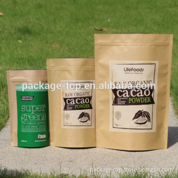 2014 china wholesale food plastic kraft window paper bag for tea , coffee,snack